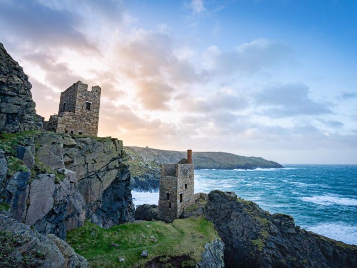 An alternative view of the Crowns Mine Engine Houses at Botallack, Cornwall